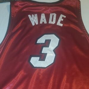 Reebok MIAMI HEAT DWYANE WADE Red Team Apparel Jersey